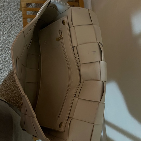 Leather Woven Light Pink Purse with Adjustable Strap - Picture 6 of 6